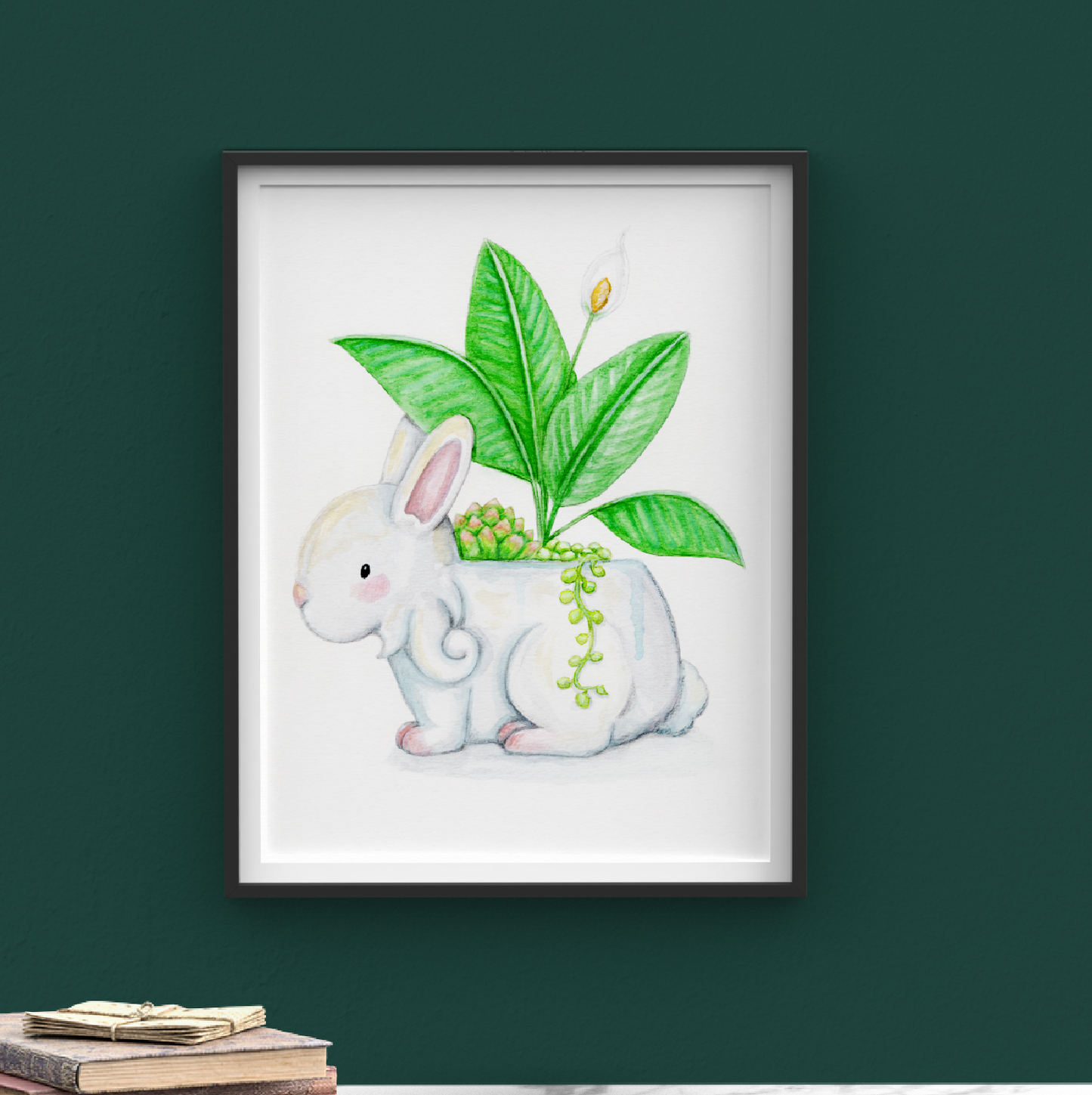 CLEARANCE Bunny Indoor Plant Wall Art Print