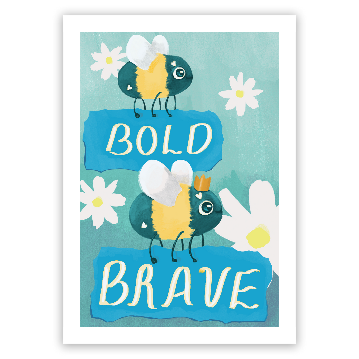 CLEARANCE Bee Bold Bee Brave | Inspirational Wall Art Kids Print