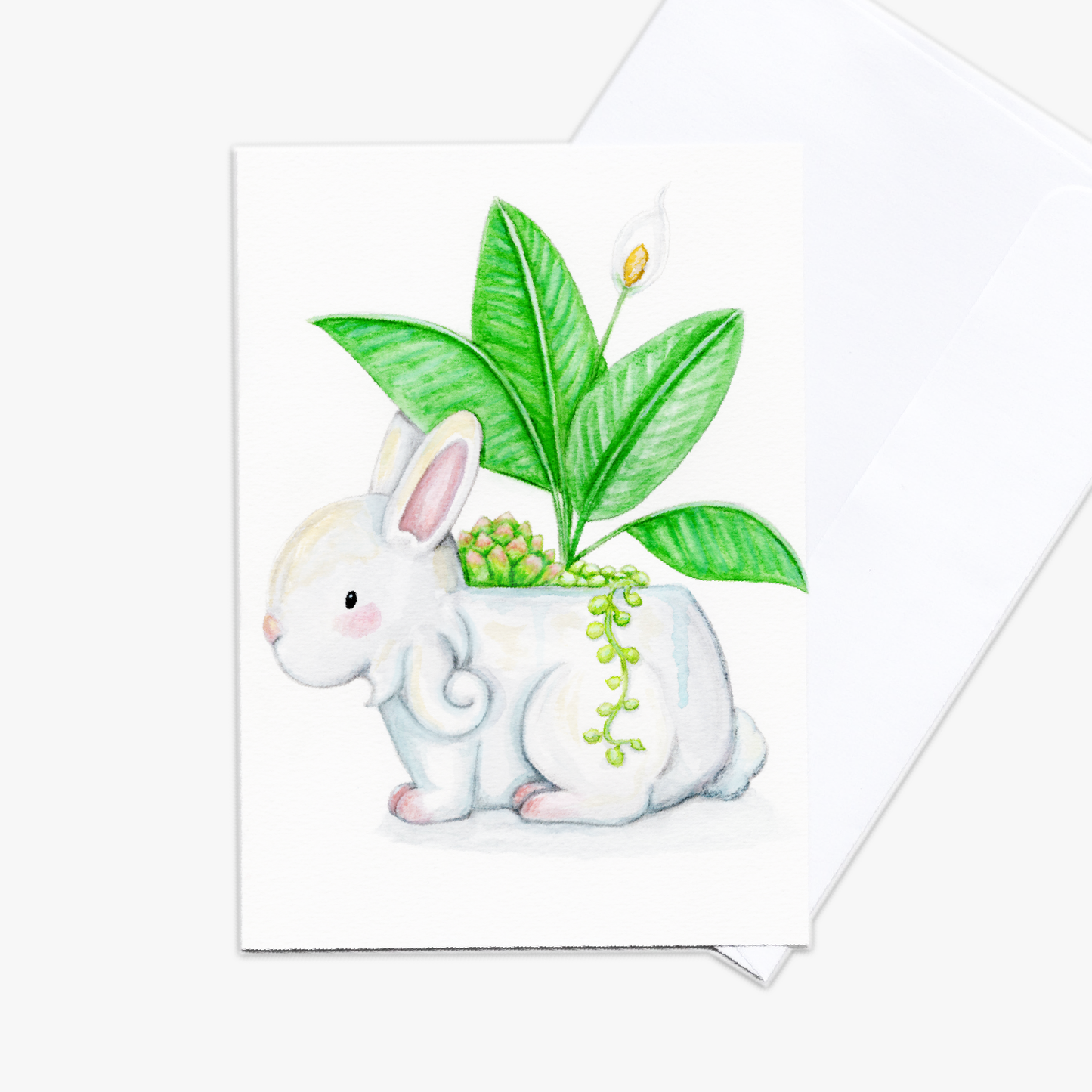 Bunny Indoor Plant Card