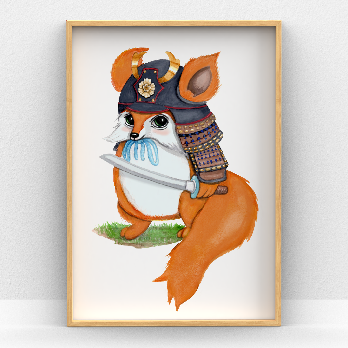 Samurai Fox Japanese Inspired Wall Art Print