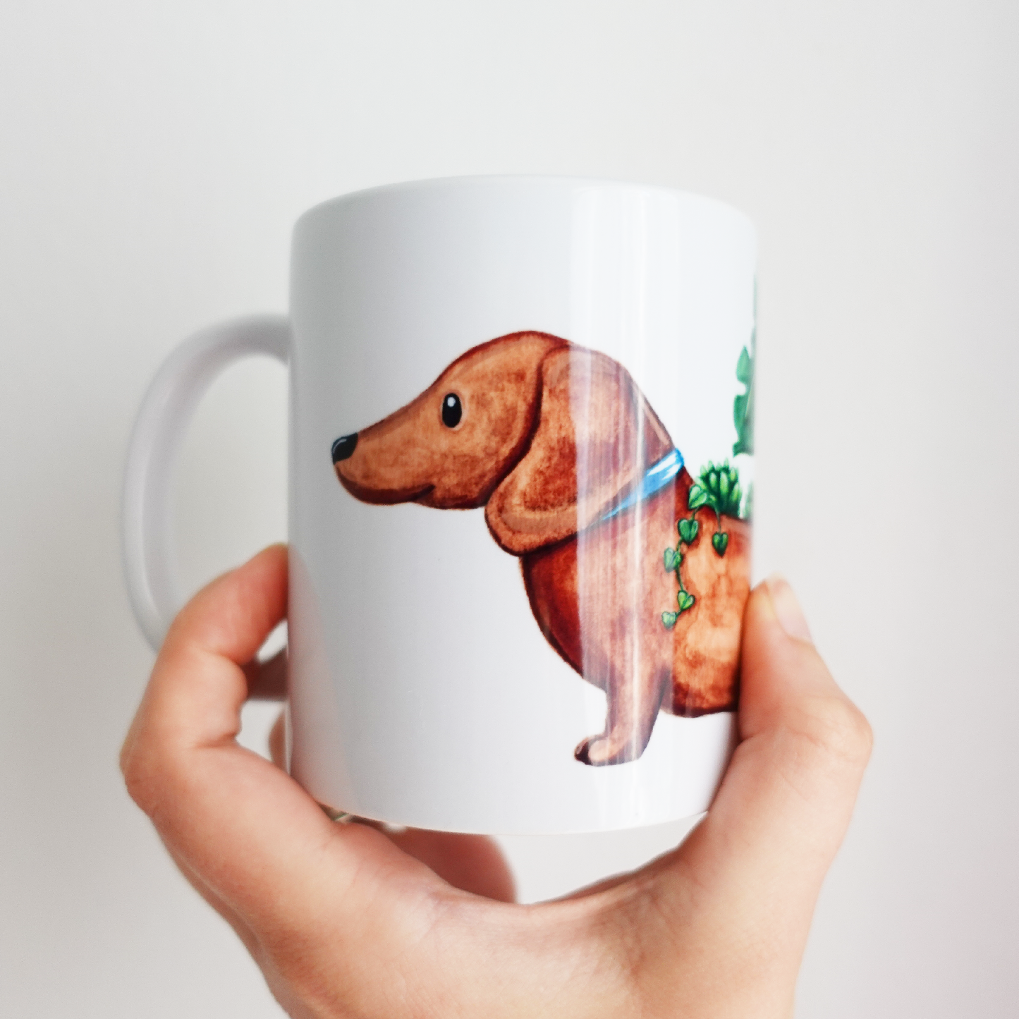 Watercolour Sausage Dog Dachshund Planter Mug